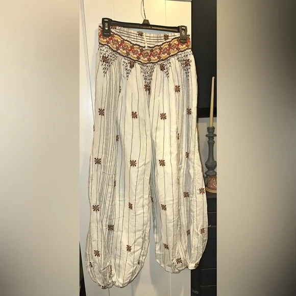 NWOT Free People Embroidered Haram Pants $228 MSRP - Picture 1 of 8